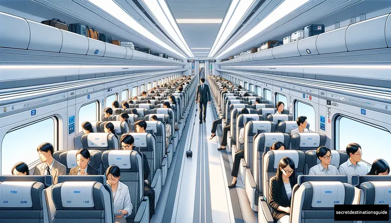 Inside view of South Korea's KTX train