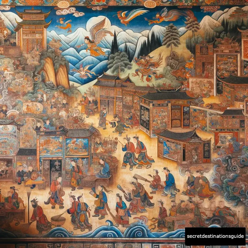 Intricately painted ancient murals in Baisha Village