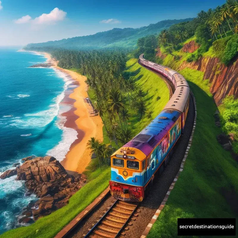 Scenic coastal train ride to Galle, Sri Lanka