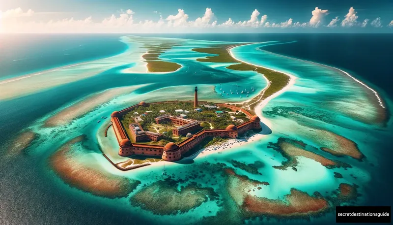 Aerial view of Dry Tortugas National Park showcasing its isolation and beauty