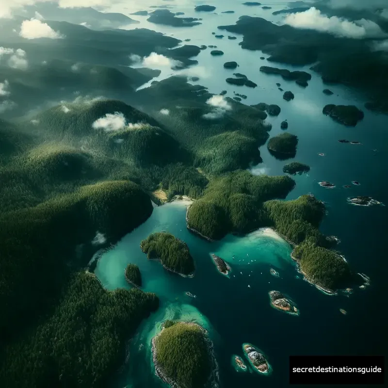 Bird's eye view of the lush, isolated Haida Gwaii Archipelago