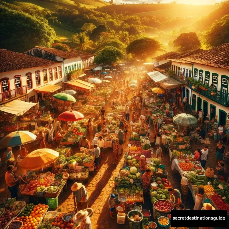 Colorful local market in Alto Paraíso, Brazil