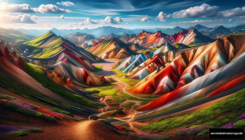 The colorful rhyolite mountains of Landmannalaugar, a trekker's dream