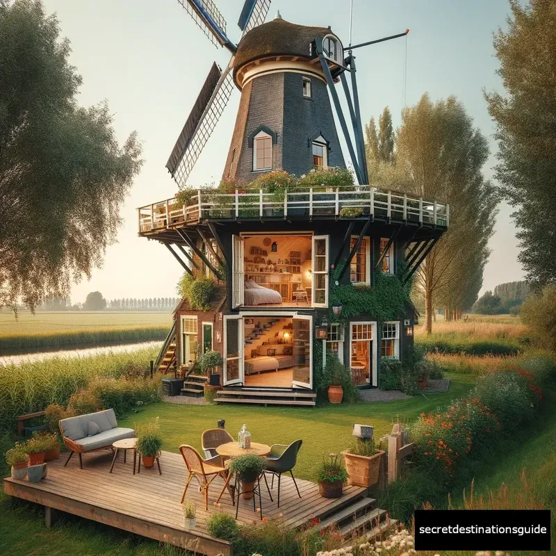 Historic Dutch windmill converted into a charming Airbnb accommodation