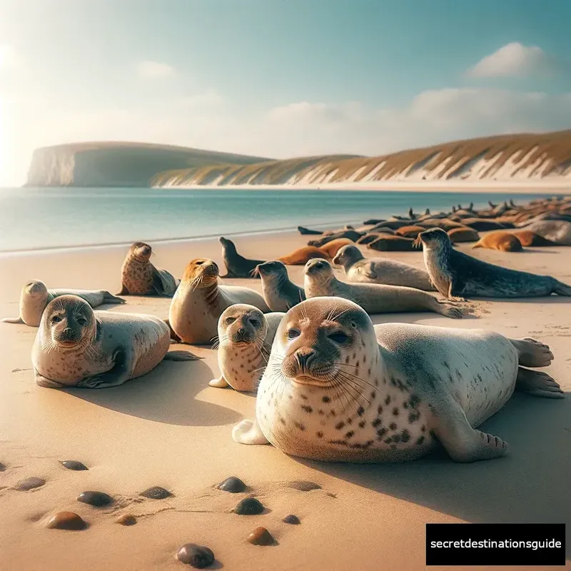 Rehabilitated seals enjoying the sun at Ecomare Texel