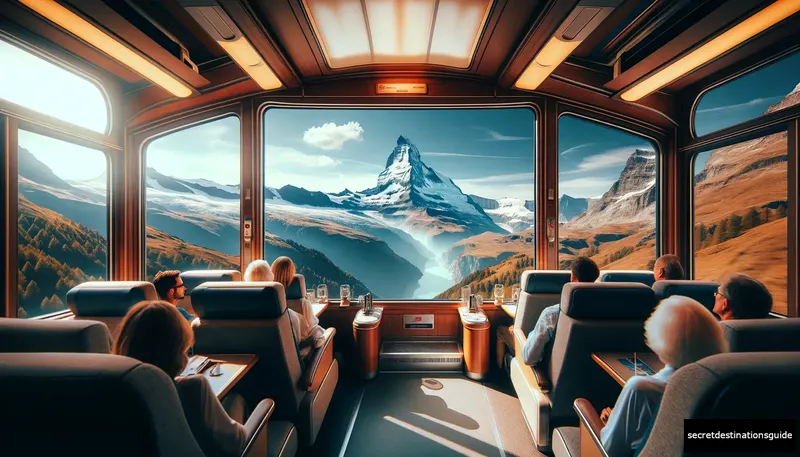 Scenic train journey to Zermatt with Matterhorn views