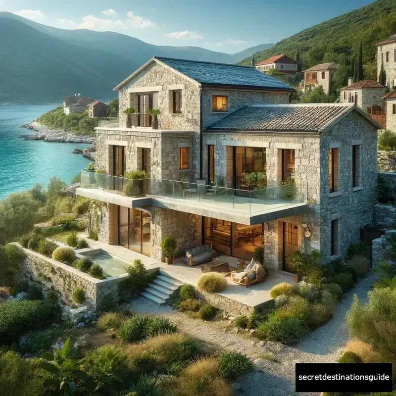 Traditional yet modern stone villa accommodation in Himare, Albania