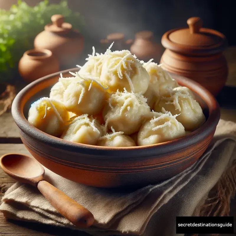 Bryndzové Halušky, traditional Slovak potato dumplings with sheep cheese