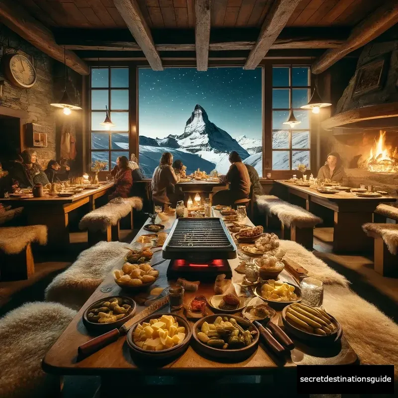 Traditional Swiss Raclette in cozy Zermatt eatery