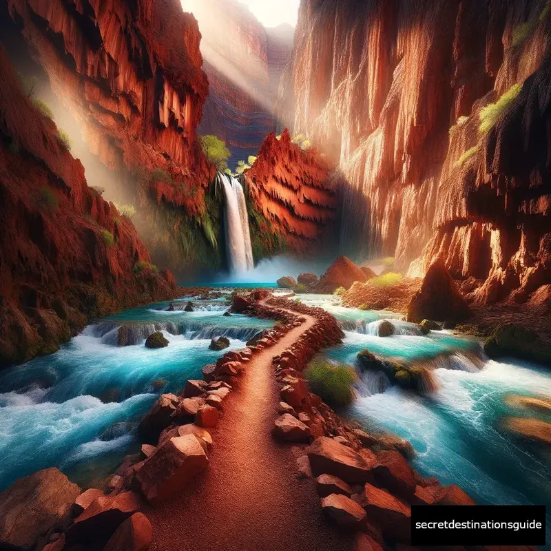 Trail to Havasu Falls, encapsulating the rugged beauty of the canyon