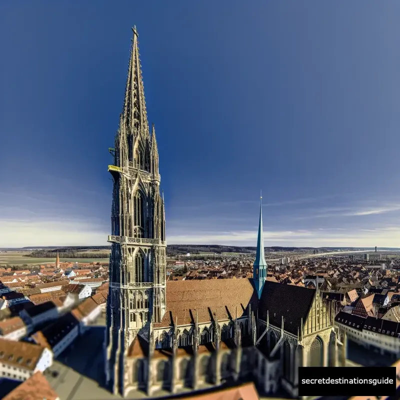 Magnificent view of the Ulm Minster, the church with the tallest steeple in the world